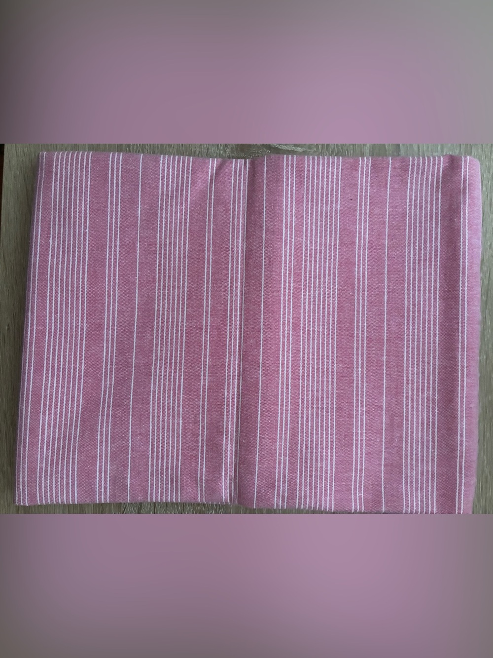 Woven Pink and White Striped Fabric - 1 Yard